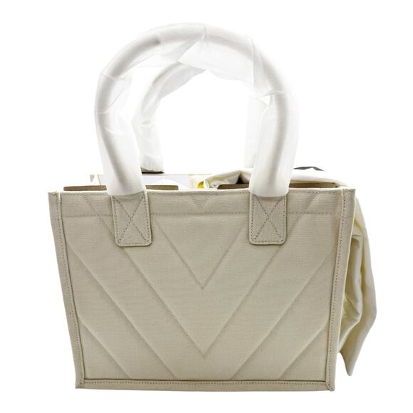 NWT Sandro Kabash Quilted Tote Bag Ecru White Medium Designer Bag - Picture 7 of 12